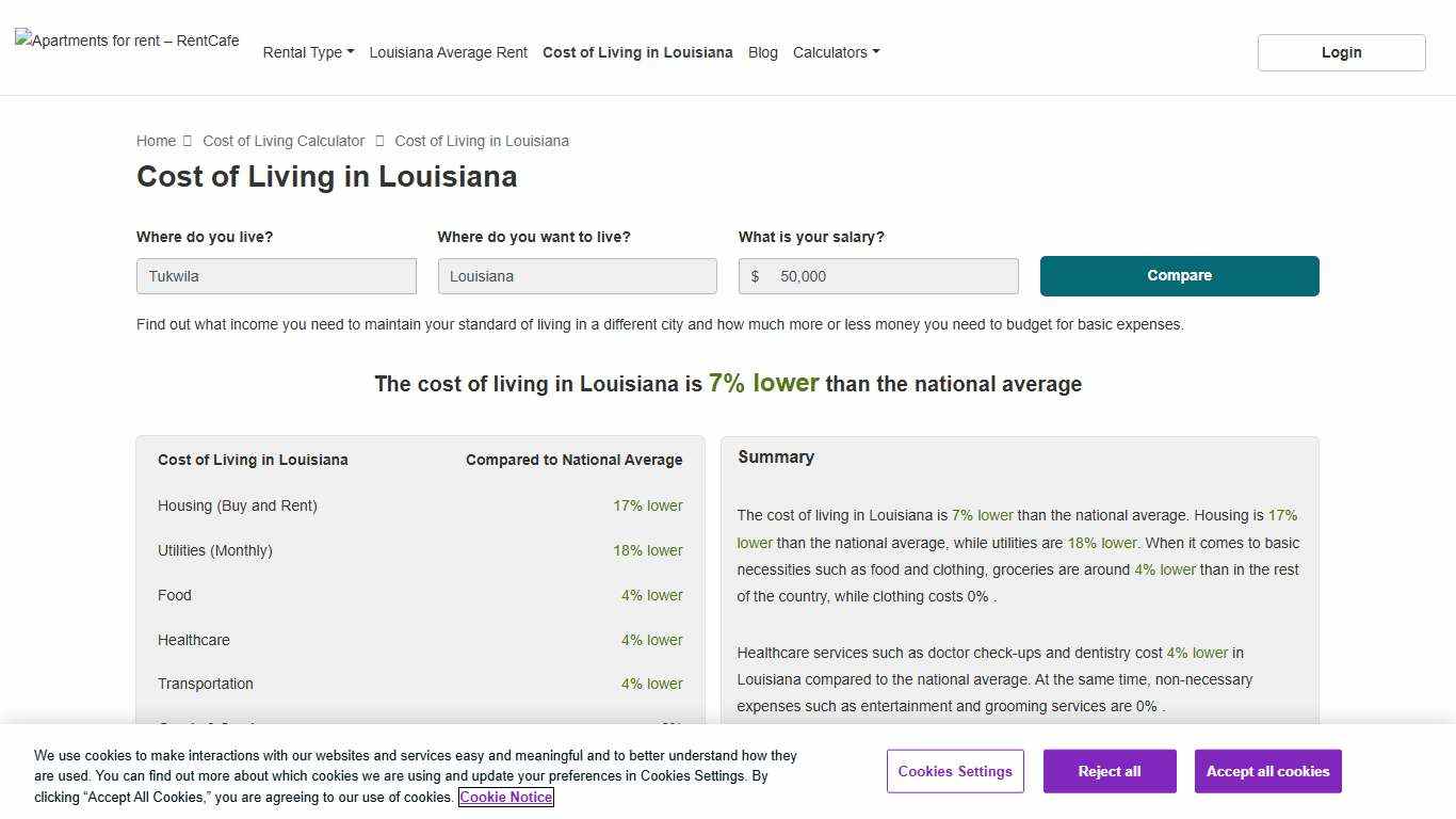 Cost of Living in Louisiana 2026 | RentCafe
